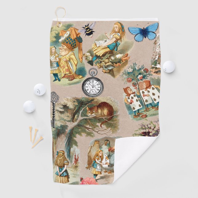  Nursery Alice Colourful 1800s Classic Wonderland  Golf Towel (InSitu)