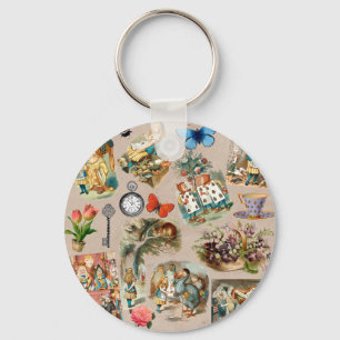  Nursery Alice Colourful 1800s Classic Wonderland  Key Ring