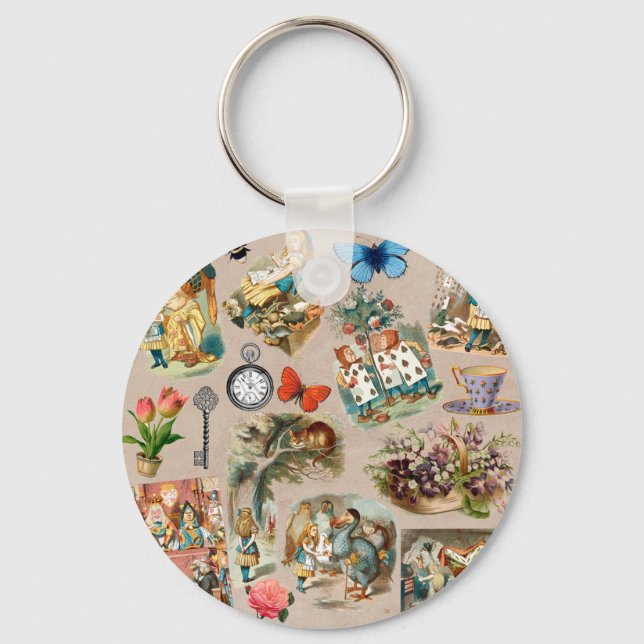  Nursery Alice Colourful 1800s Classic Wonderland  Key Ring (Front)