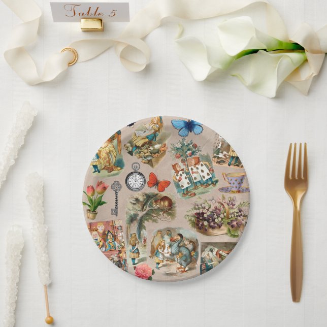  Nursery Alice Colourful 1800s Classic Wonderland  Paper Plate (Wedding)