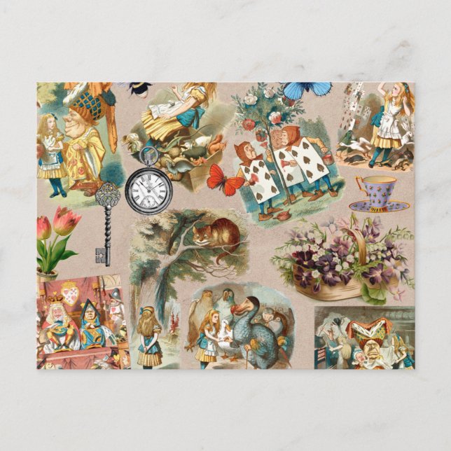  Nursery Alice Colourful 1800s Classic Wonderland  Postcard (Front)