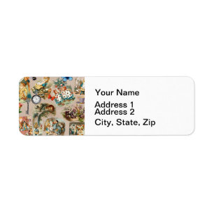  Nursery Alice Colourful 1800s Classic Wonderland  Return Address Label