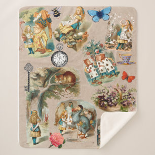  Nursery Alice Colourful 1800s Classic Wonderland  Sherpa Blanket