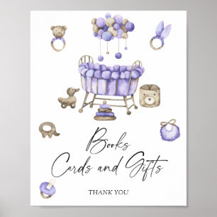 Nursery baby shower BOOKS CARDS AND GIFTS Poster