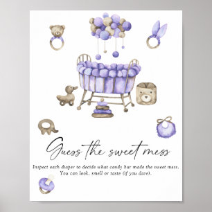 Nursery baby shower Guess the sweet mess Poster