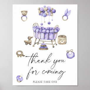 Nursery baby shower Thank you for coming Poster