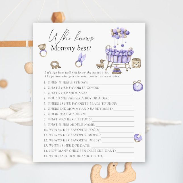 Nursery baby shower - Who knows mummy best game (Creator Uploaded)