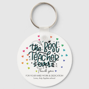 Nursery Best teacher rainbow colour heart Tote Bag Key Ring