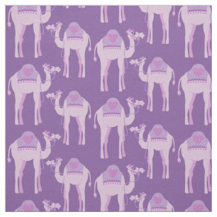 Nursery camel graphic animal purple fabric