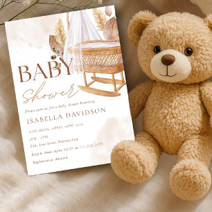Nursery Crib Boho Gender Neutral Baby Shower Invitation