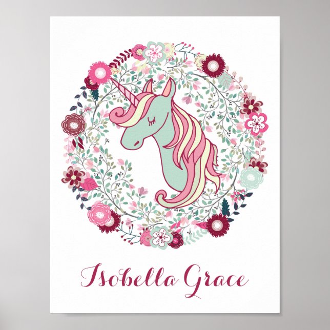 Nursery Decor Adorable Unicorn Art (Front)