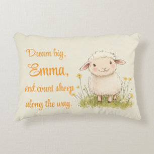 Nursery Decor, Cute Sheep, Personalised Decorative Cushion