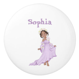 Nursery  Decor Princess Purple Girly  Ceramic Knob
