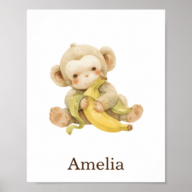 Nursery Decor Toy Animal Monkey Gender Neutral (Front)
