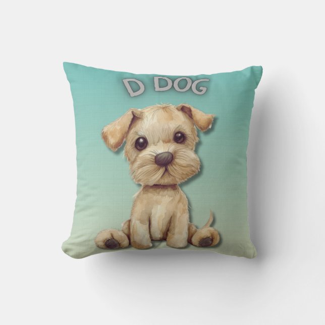 Nursery Design: Dog & D Dog Accent Text Cushion (Front)