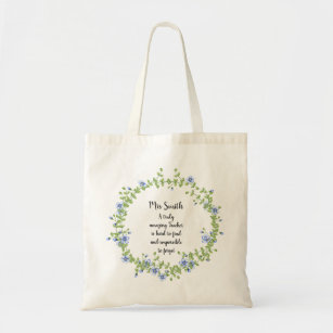 Nursery  forget-me-not flowers Thank you Teacher Tote Bag