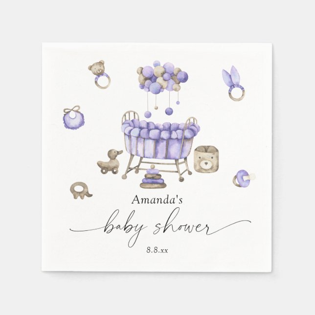 Nursery gender neutral Baby shower Napkin (Front)