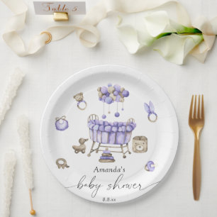 Nursery gender neutral Baby shower Paper Plate