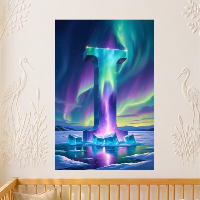 Nursery Letter I Name Northern Lights Ice Poster (Creator Uploaded)