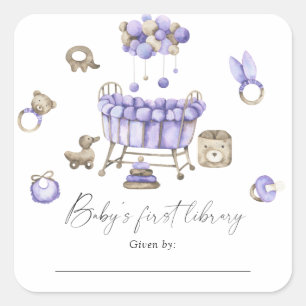 Nursery mobile - Baby's first library  Square Sticker
