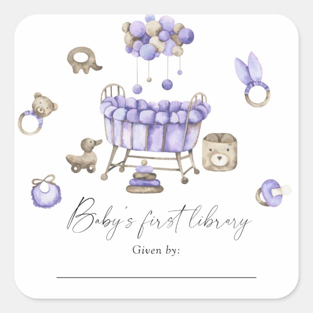 Nursery mobile - Baby's first library  Square Sticker (Front)