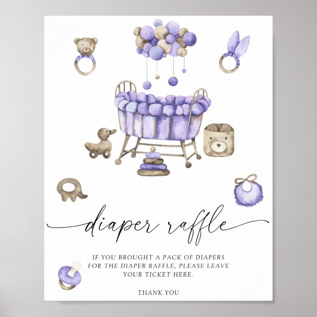 nursery mobile - diaper raffle poster (Front)