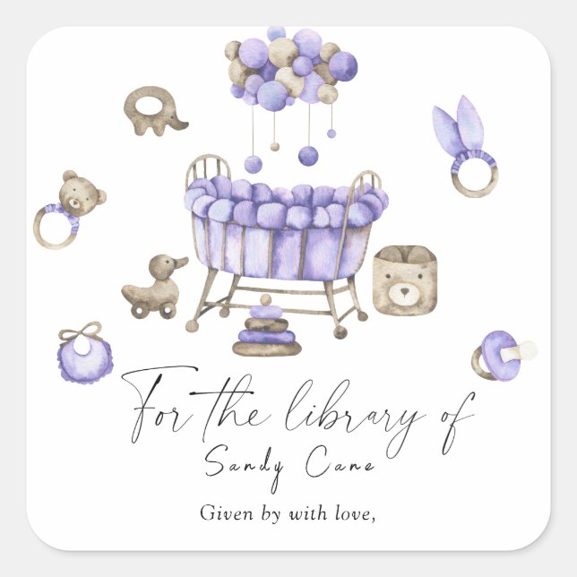 Nursery mobile - For the library of Square Sticker (Front)