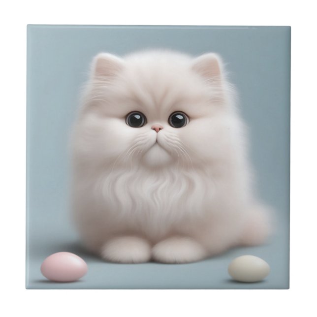 Nursery Persian Cat Kitten Ceramic Tile (Front)