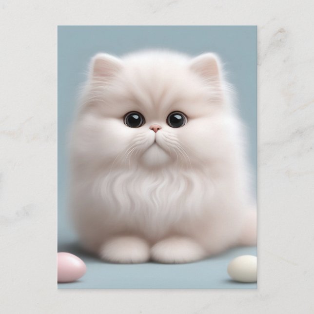 Nursery Persian Cat Kitten Postcard (Front)