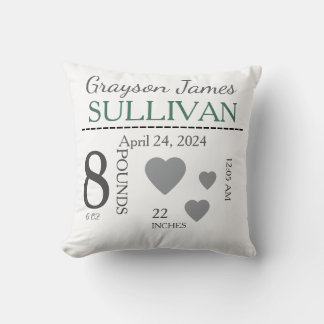 nursery pillow birth announcement kids pillow