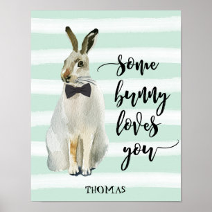 nursery poster nursery art bunny wall art boy