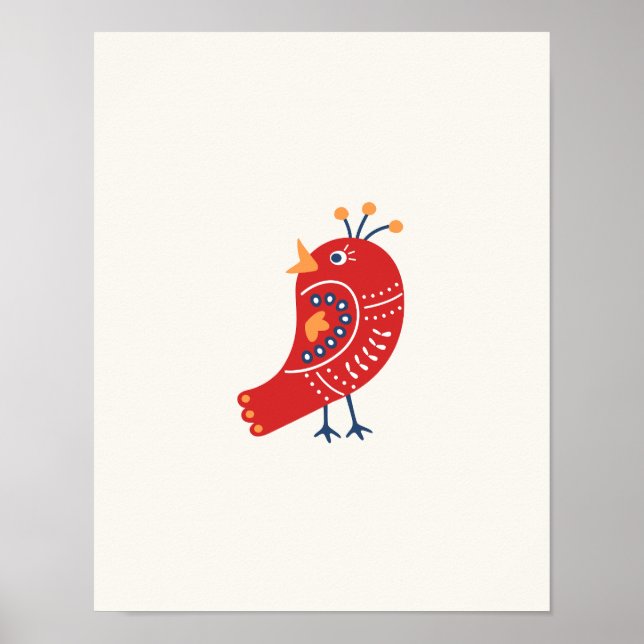 Nursery Print Minimalist Bird Poster (Front)
