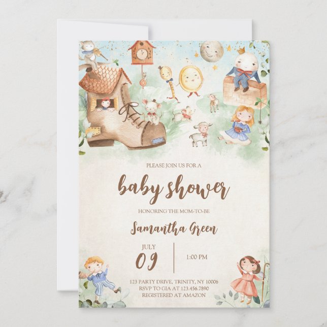 Nursery Rhyme Baby Shower Invitation (Front)
