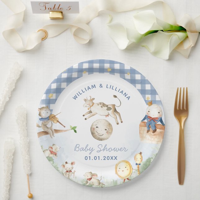 Nursery Rhyme Baby Shower Paper Plate (Wedding)