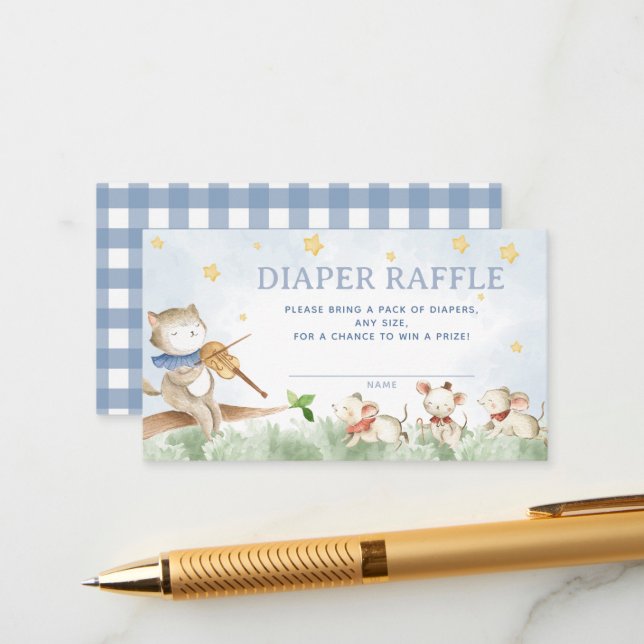 Nursery Rhyme Diaper Raffle Enclosure Card (Front/Back In Situ)
