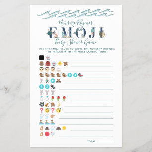 Nursery Rhyme Game Under the Sea Baby Shower Flyer