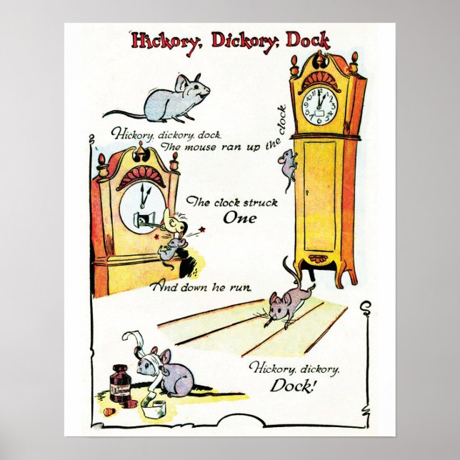 Nursery Rhyme "Hickory Dickory Dock" poster (Front)