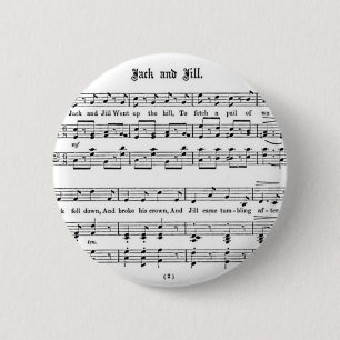 Nursery Rhyme Jack and Jill 6 Cm Round Badge