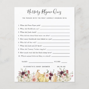 Nursery Rhyme Quiz Baby Shower Game