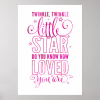 NURSERY RHYME twinkle, twinkle little star pink