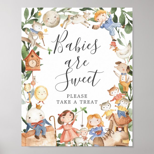 Nursery Rhymes Baby Shower Babies Are Sweet Sign (Front)
