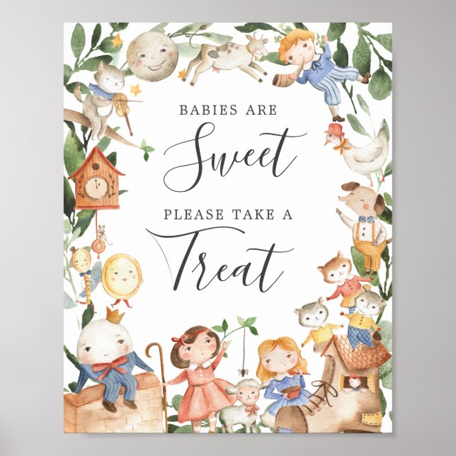 Nursery Rhymes Baby Shower Babies Are Sweet Sign (Front)