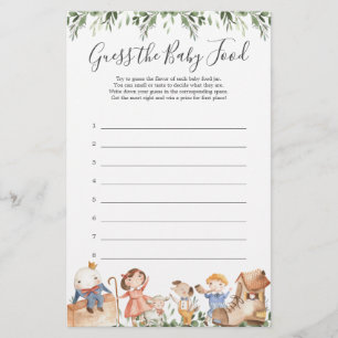 Nursery Rhymes Baby Shower Guess The Baby Food