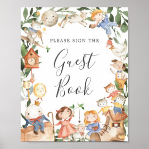 Nursery Rhymes Baby Shower Guestbook Sign