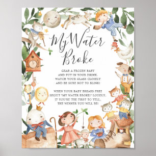 Nursery Rhymes Baby Shower My Water Broke Sign