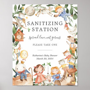 Nursery Rhymes Baby Shower Sanitising Station Sign