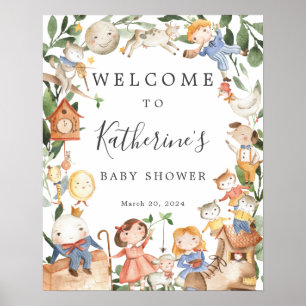 Nursery Rhymes Baby Shower Welcome Sign