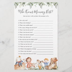Nursery Rhymes Baby Shower Who Knows Mummy Best