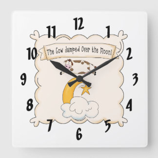 Nursery Rhymes Cow & Moon Kids Clock