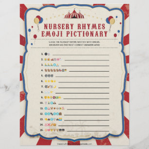 Nursery Rhymes Emoji [Circus Theme] Custom Letterhead